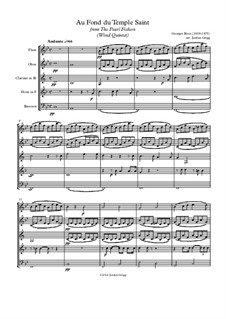 Au fond du temple saint: For wind quintet by Georges Bizet