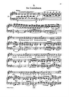 No.5 Der Lindenbaum (The Linden Tree): para voz alta e piano by Franz Schubert