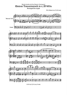 Funeral March in C Minor, K.453a: para orgãos by Wolfgang Amadeus Mozart