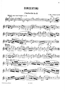 Concertino for Clarinet and Orchestra, J.109 Op.26: Parte de solo by Carl Maria von Weber