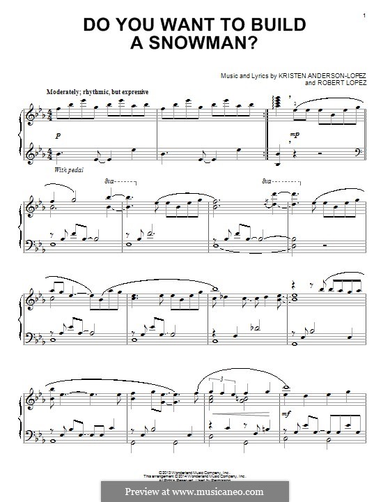Do You Want to Build a Snowman? (from Frozen): Para Piano by Robert Lopez, Kristen Anderson-Lopez