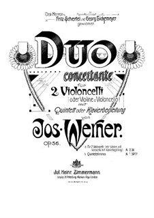 Duo Concertante in A Minor, Op.56: Partitura completa by Josef Werner