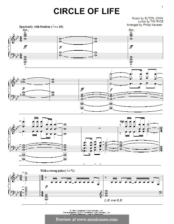 Piano version: Classical version by Elton John