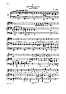 The Wanderer, D.493 Op.4 No.1: para voz alta e piano by Franz Schubert