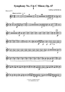 Movement I: Horn in F 1 (Transposed Part) by Ludwig van Beethoven