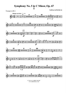 Movement I: Trompete em Bb 1 (parte transposta) by Ludwig van Beethoven