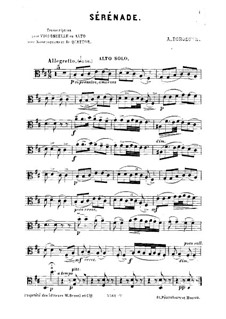 Petite suite: No.6 Serenade, for Cello (or Viola) and Strings – Viola Solo Part by Alexander Borodin