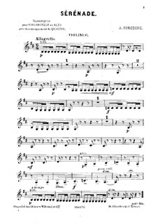 Petite suite: No.6 Serenade, for Cello (or Viola) and Strings – Violin II Part by Alexander Borodin