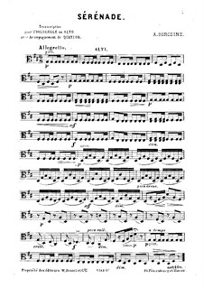 Petite suite: No.6 Serenade, for Cello (or Viola) and Strings – Viola Part by Alexander Borodin