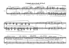 5 Simple pieces for piano: Tenth book No.5, MVWV 785 by Maurice Verheul