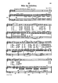 Nähe des Geliebten (Nearness of the Beloved), D.162 Op.5 No.2: para voz alta e piano by Franz Schubert