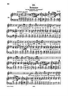 Fragments: Romanze, for high voice and piano by Franz Schubert