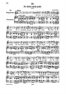 Du liebst mich nicht (You do Not Love Me), D.756 Op.59 No.1: para voz alta e piano by Franz Schubert