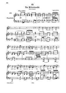 Um Mitternacht (At Midnight), D.862 Op.88 No.3: para voz alta e piano by Franz Schubert