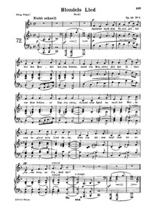 Romances and Ballades, Op.53: No.1 Blondels Lied, for medium voice and piano by Robert Schumann