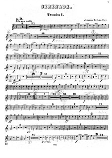 Serenade No.1 in D Major, Op.11: trompeta parte I by Johannes Brahms