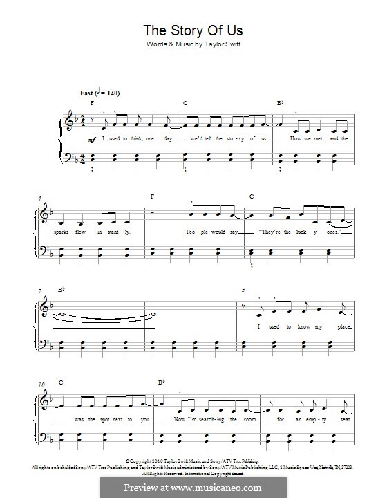The Story of Us: Para Piano by Taylor Swift