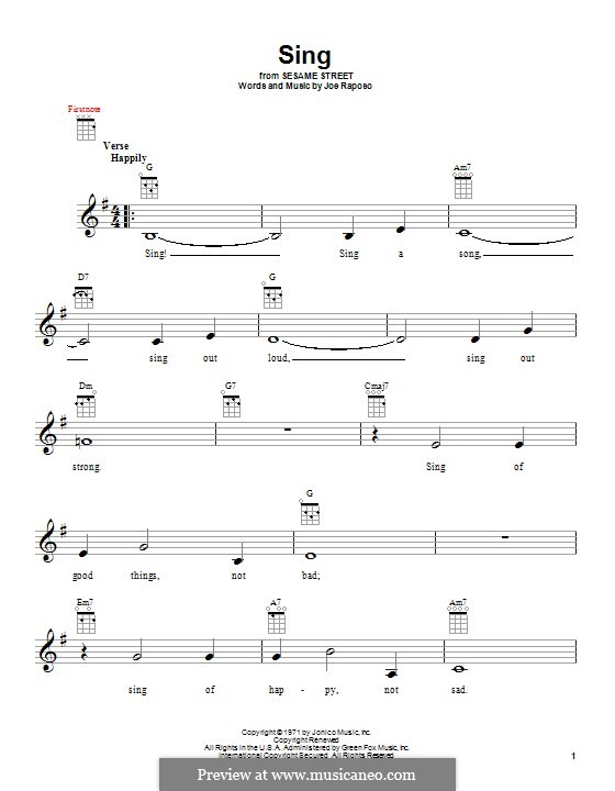 Sing (The Carpenters): para ukulele by Joe Raposo