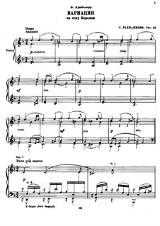 Variations on a Theme by Corelli, Op.42: Para Piano by Sergei Rachmaninoff