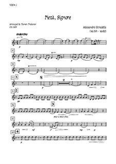 Pieta Signore: For tenor, solo oboe and strings - violin I part by Alessandro Stradella