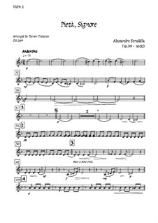 Pieta Signore: For tenor, solo oboe and strings - violin II part by Alessandro Stradella