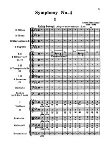 Symphony No.4 in E Flat Major 'Romantic', WAB 104: Partitura completa by Anton Bruckner