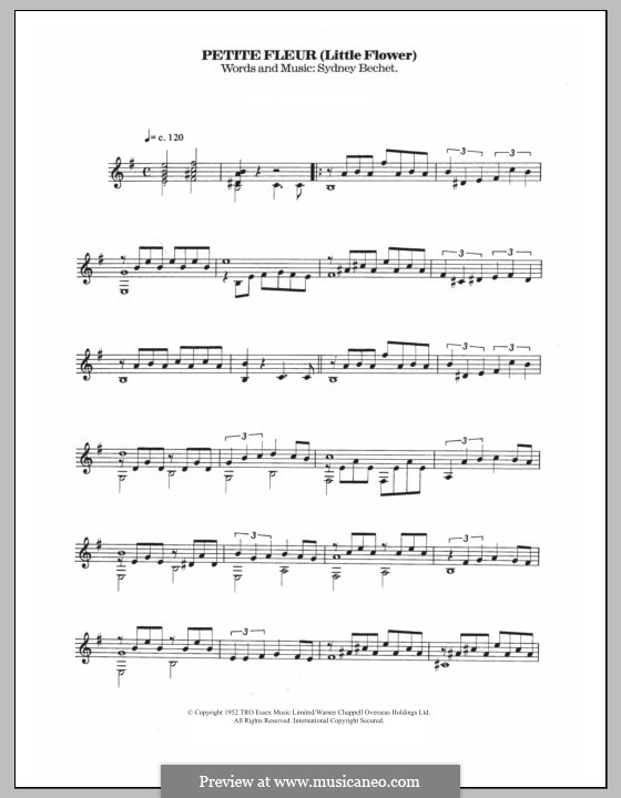 Petite Fleur (Little Flower): Para guitarra com guia by Sidney Bechet