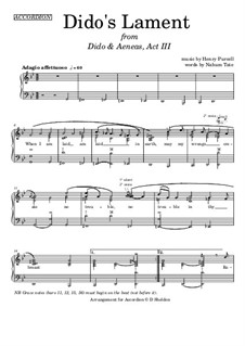Dido's Lament: Full accordion solo by Henry Purcell