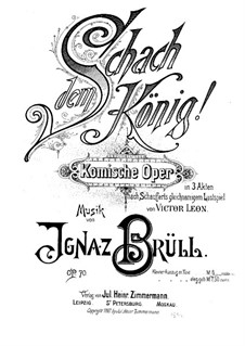Schach dem König, Op.70: Overture, para piano by Ignaz Brüll