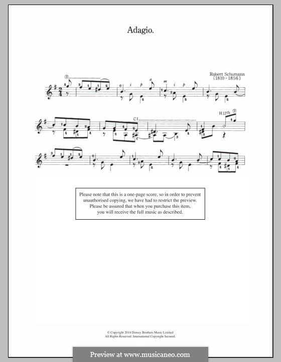 No.16 Erster Verlust (First Sorrow): Para Guitarra by Robert Schumann