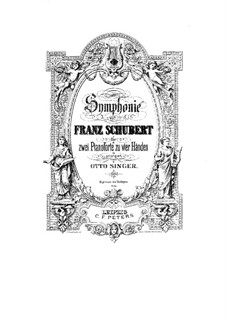 Symphony No.8 in B Minor 'Unfinished', D.759: arranjos para piano de quatro mãos by Franz Schubert