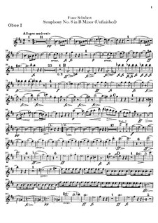 Symphony No.8 in B Minor 'Unfinished', D.759: parte de oboes by Franz Schubert