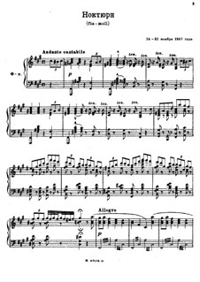 Three Nocturnes: Nocturne in F Sharp Minor by Sergei Rachmaninoff