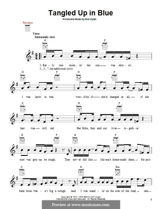 Tangled Up in Blue: para ukulele by Bob Dylan