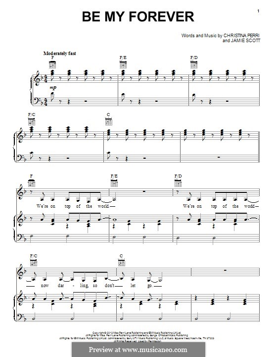 Be My Forever: Para vocais e piano (ou Guitarra) by Christina Perri, Jamie Scott