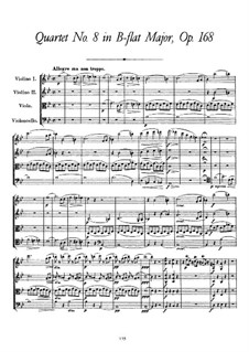 String Quartet No.8 in B Flat Major, D.112 Op.168: Partitura completa by Franz Schubert