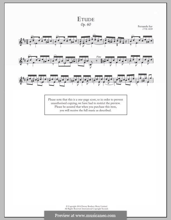 Twenty-Five Progressive Etudes, Op.60: Estudo No.20 by Fernando Sor