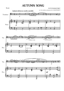 No.10 October (Autumn Song): para trombone e piano by Pyotr Tchaikovsky