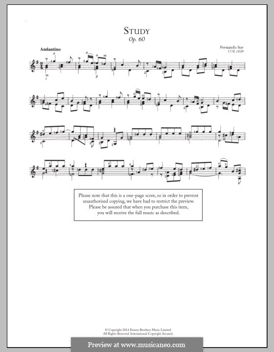 Twenty-Five Progressive Etudes, Op.60: Etude No.16 by Fernando Sor