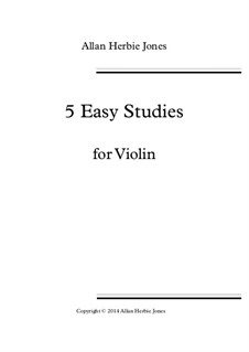 5 Easy Studies: para violino by Allan Herbie Jones