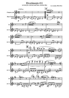 Divertimento No.11: For clarinet and bass clarinet by Luca Luciano