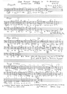 One funny Parody in Classical Style: One funny Parody in Classical Style by Daniel Mihai