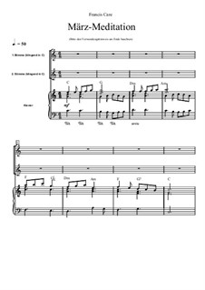 März-Meditation, für Klavier und zwei Melodiestimmen: März-Meditation, für Klavier und zwei Melodiestimmen by Francis Care