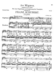 To Mignon, D.161 Op.19 No.2: pimeira versão by Franz Schubert