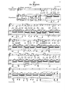 To Mignon, D.161 Op.19 No.2: Partitura piano-vocal by Franz Schubert
