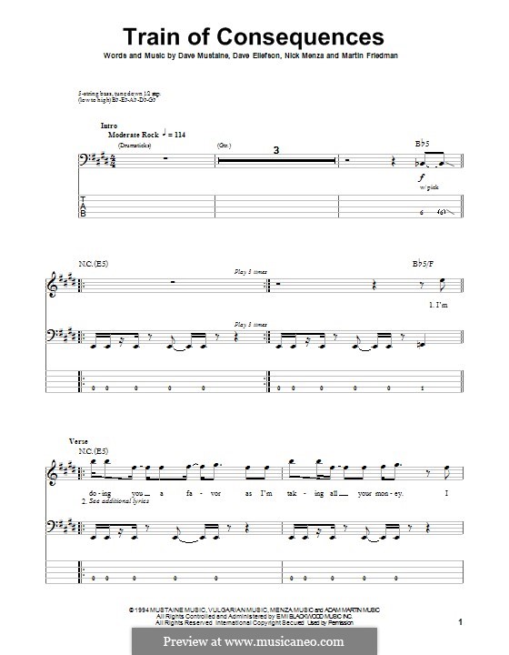 Train of Consequences (Megadeth): para baixo com guia by Dave Ellefson, Dave Mustaine, Martin Friedman, Nick Menza
