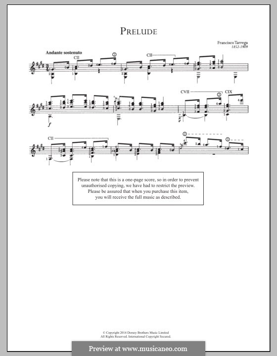 Preludes: introdução No.5 by Francisco Tárrega