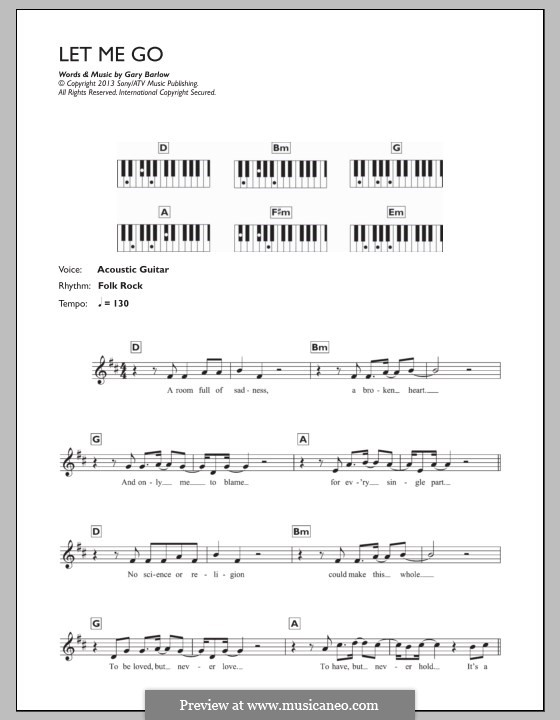 Let Me Go: para teclado by Gary Barlow