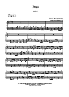 Fugue in G Major 'À la Gigue', BWV 577: para orgãos by Johann Sebastian Bach