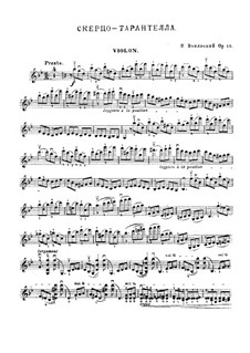 Scherzo-Tarantella for Violin and Piano, Op.16: Parte de solo by Henryk Wieniawski